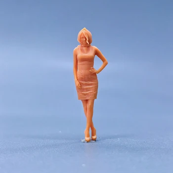1/64 1/43 Статуэтки Масштабная модель Смола Женщины в коротких юбках Неокрашенные миниатюры Диорама Ручная роспись L133