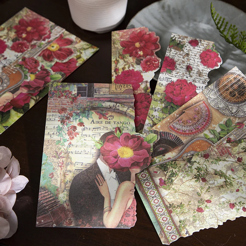 20 листов в упаковке Нестандартные материалы Светлые цветы в стиле ретро, шторы для рук Ландшафтный дизайн и фоновая бумага Примечания 6 типов
