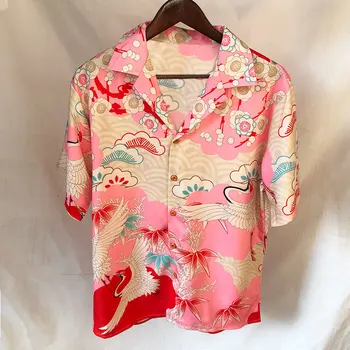 2023 Гавайские рубашки Летняя рубашка Мужская уличная одежда Животное Цветок Растение Принт Пляжная рубашка Хип-хоп Повседневная тропическая праздничная топы