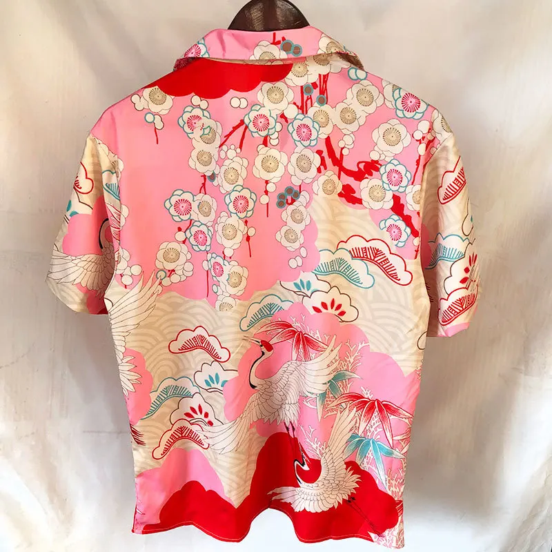 2023 Гавайские рубашки Летняя рубашка Мужская уличная одежда Животное Цветок Растение Принт Пляжная рубашка Хип-хоп Повседневная тропическая праздничная топы