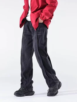 2023 Новая осень Мужская уличная мода Y2K Джинсы Уличная одежда Хип-хоп Мешковатые джинсовые брюки Прямые широкие штанины Брюки для мытья полов