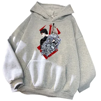 Berserk Аниме Толстовка с капюшоном Anime Lovers Подарок для Berserk Fan Пуловер Топы Уличная одежда унисекс