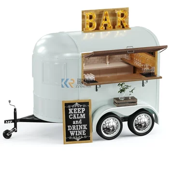 Custom Трейлер для уличной еды Тележка для хот-догов Бар с мороженым Мобильный ресторан Полностью оборудованный фудтрак с крыльцом