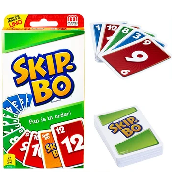 Mattel Games UNO:SKIP BO Карточная игра Многопользовательская карточная игра UNO Семейная вечеринка Игры Игрушки Рождество Детские игрушки Подарки