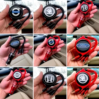 Mini Портативный автомобильный USB-адаптер для зарядки телефона Зарядное устройство для телефона Кабель 3 в 1 для Volvo Honda SKODA Nissan Ford