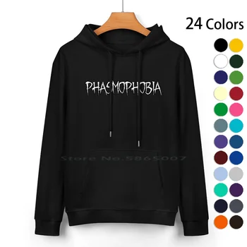 Phasmophobia-Высококачественный свитер с капюшоном из чистого хлопка 24 цвета Phasmophobia Видеоигры Видеоигры Хэллоуин Хоррор Игра Призраки