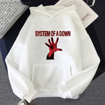 System Down Толстовка с капюшоном в готическом стиле Рок-музыка Уличная одежда Мода Женское пальто Комбинезон Мужская и женская одежда миллениалов