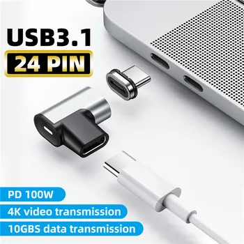 Tkey 100 Вт Магнитный адаптер USB C 24-контактный разъем типа C Передача данных PD Конвертер быстрой зарядки для MacBook iPad Pro