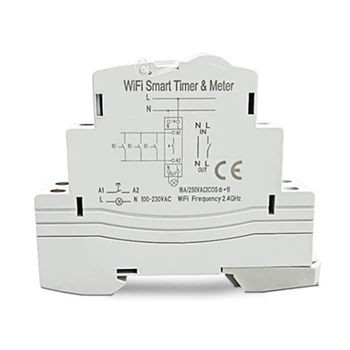 Tuya Wi-Fi Автоматический выключатель DIN-рейка Smart Meter 16A Переключатель Таймер Однофазный с монитором энергии работает с Alexa Home