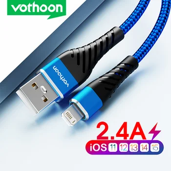 Vothoon USB-кабель для iPhone 13 12 11 Pro Max XR 8 7 6s Plus Провод быстрой зарядки для iPhone iPad Зарядное устройство Кабель для зарядки