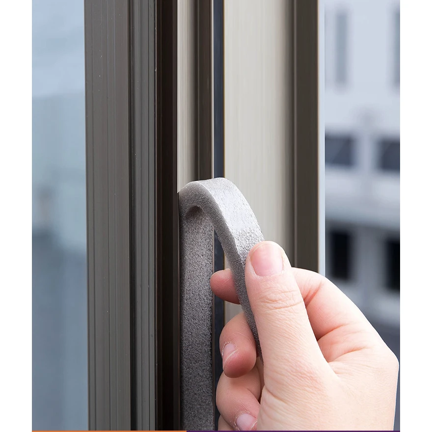Бытовая ветрозащитная звукоизоляционная уплотнительная лента для дверного окна Самоклеящаяся пенопластовая герметика Изоляционная лента для зазоров DIY