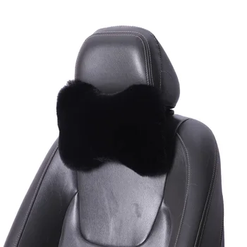 Высококачественная подушка для шеи в подголовнике автомобиля Зимняя плюшевая подушка для головы автомобиля Плюшевая теплая удобная универсальная аксессуары для интерьера автомобиля