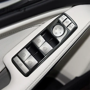 Для Mercedes Benz CLS W218 GLE W166 GLS X166 Авто Стайлинг Дверь Стекло Переключатель Кнопки Панель Рама Ремонт Наклейки Наклейка Отделка