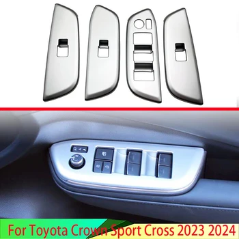 Для Toyota Crown Sport Cross 2023 2024 Автомобильные аксессуары ABS Дверь Окно Подлокотник Крышка Переключатель Панель Отделка Молдинг Гарнир