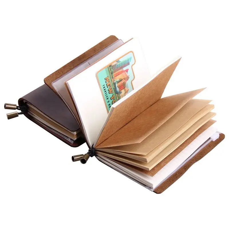 Записная книжка путешественника ручной работы, кожаный блокнот для мужчин и женщин, идеально подходит для письма, подарков, путешественников, 5,2 x 4 дюйма