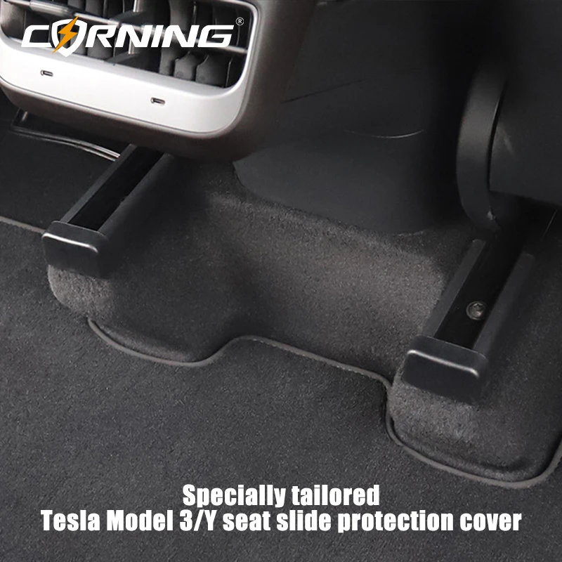  Защитная заглушка скольжения заднего сиденья для Tesla Model 3 Y 2021 2022 2023 Крышка направляющей сиденья автомобиля Аксессуары для интерьера автомобиля с защитой от ударов