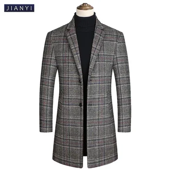 Зимнее мужское пальто 30% кашемировая смесь Корейская версия Облегающее модное кашемировое пальто Британское повседневное мужское пальто в стиле ретро