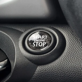 Кнопка запуска двигателя из углеродного волокна Наклейка на крышку внутренней отделки салона для Mini Cooper R55 R56 R57 R58 R59 R60 R61 (B)