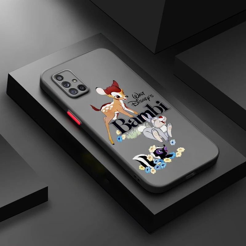мультфильм Дисней Бэмби для Samsung Galaxy A15 A05 A54 A34 A24 A73 A53 A23 A52 A71 A51 Матовый полупрозрачный жесткий чехол для телефона Fundas
