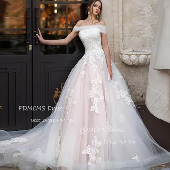 Фея С Открытыми Плечами Свадебные Платья Для Женщин Бальное Платье Для Невесты Аппликация Элегантное Свадебное Платье vestidos para mujer Robe De Marie