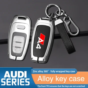  Цинковый сплав Автомобильный дистанционный чехол для ключей Держатель корпуса Shell Fob для Audi A4 b6 b7 b8 b9 A5Protection Брелок для ключей Аксессуар для интерьера без ключа