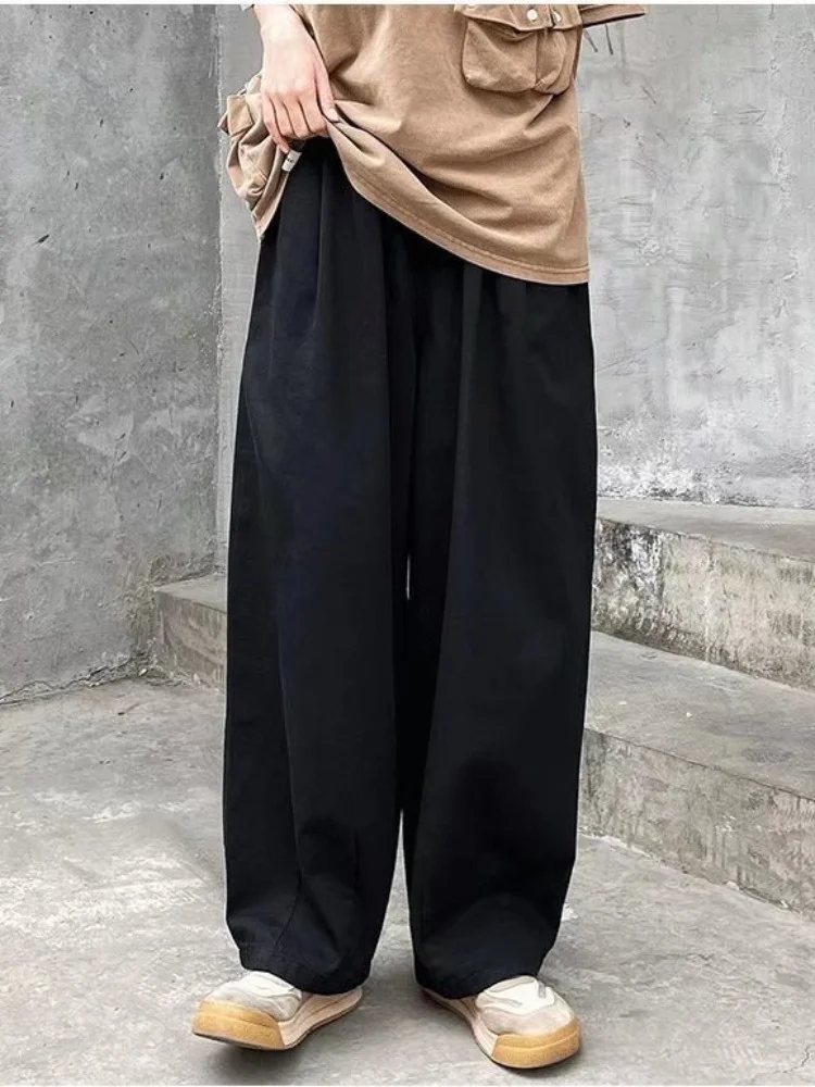 Японский стиль уличная одежда брюки-карго мужские свободные прямые широкие штанины повседневные брюки харадзюку хип-хоп спортивные штаны хаки мешковатые брюки