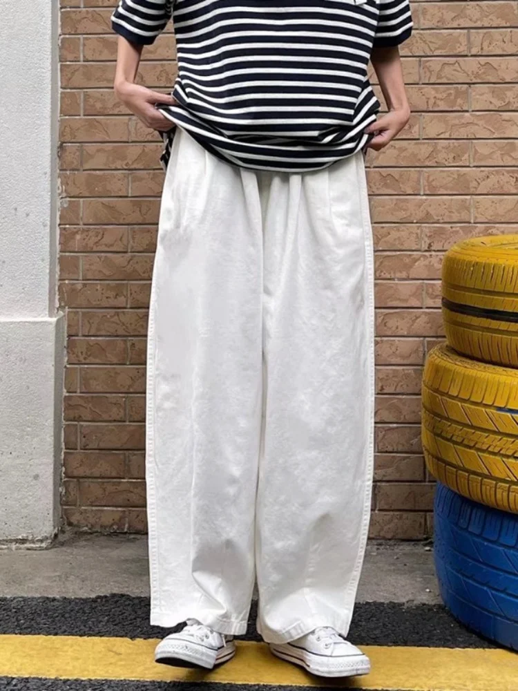 Японский стиль уличная одежда брюки-карго мужские свободные прямые широкие штанины повседневные брюки харадзюку хип-хоп спортивные штаны хаки мешковатые брюки